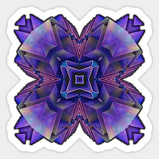 Four-sided mandala in cool tones Sticker